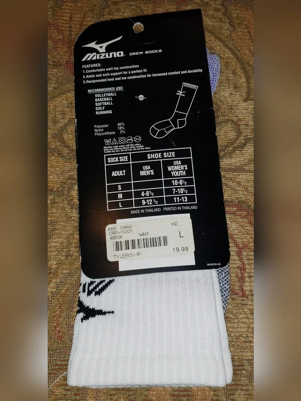 Three (3) Pairs Of New Mizuno Socks